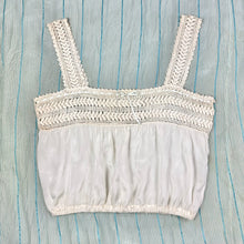 Load image into Gallery viewer, 1910s Silk Corset Cover w/ Hand Crochet Yoke