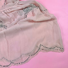 Load image into Gallery viewer, 1920s Silk Chiffon Dress w/ Rhinestone Bows
