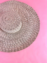 Load image into Gallery viewer, XL 1930s Wide Brim White Straw Hat