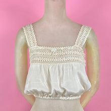 Load image into Gallery viewer, 1910s Silk Corset Cover w/ Hand Crochet Yoke