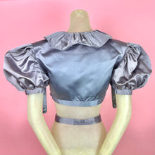 Load image into Gallery viewer, 1940s satin cropped bolero blouse w/ puff sleeves