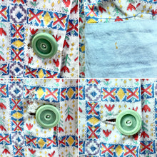 Load image into Gallery viewer, 1930s Baby Blue Folk Printed Cotton Dress With Puff Sleeves & Sailor Collar