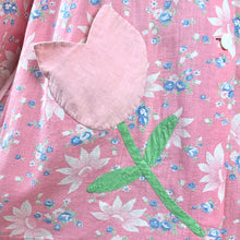 Load image into Gallery viewer, 1930s Pink Print Feedsack Smock With Giant Tulip Pocket