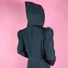 Load image into Gallery viewer, 1930s Rayon Faille Hooded Floor Length Evening Coat