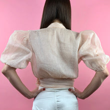 Load image into Gallery viewer, 1930s Printed Silk Organdy Blouse With Puff Sleeves