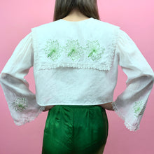 Load image into Gallery viewer, Mid 1910s Leaf Embroidered Blouse W/ Pagoda Sleeves
