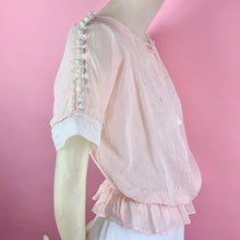 Load image into Gallery viewer, Deadstock 1910s French Blouse With Crocheted Buttons & Tassels