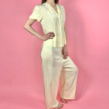 Load image into Gallery viewer, 1940s "Artemis" Butter Yellow Rayon Lounge/Pajama Set w/ Embroidery