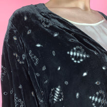 Load image into Gallery viewer, 1930s Eyelet Silk Velvet Jacket With Cutout Sleeves