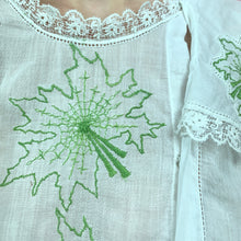 Load image into Gallery viewer, Mid 1910s Leaf Embroidered Blouse W/ Pagoda Sleeves