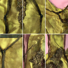 Load image into Gallery viewer, 1920s Egyptian Revival Gold Silk Satin Dress With Metallic Trim & Embroidery