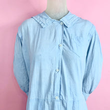 Load image into Gallery viewer, 1910s Blue Chambray Workwear Chore Dress W/ Sailor Collar