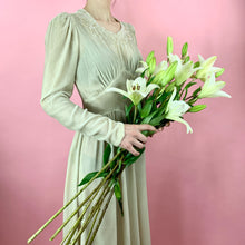 Load image into Gallery viewer, 1930s Pearl Embroidered Silk Velvet Gown