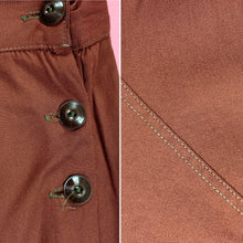 Load image into Gallery viewer, Early 1940s Cinnamon Gaberdine Side Button Shorts