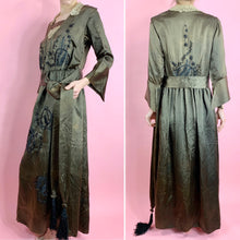 Load image into Gallery viewer, Early 1920s Beaded & Embroidered Silk Charmeuse Dress