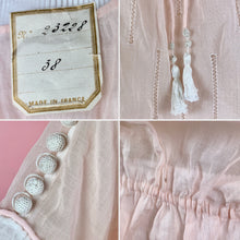 Load image into Gallery viewer, Deadstock 1910s French Blouse With Crocheted Buttons & Tassels