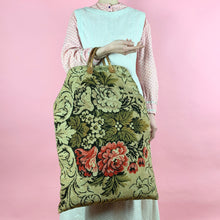 Load image into Gallery viewer, XL 1860s Carpet Bag With Leather Handles