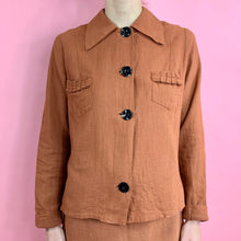 Load image into Gallery viewer, 1930s Slubbed Linen 2 Piece Suit With Chunky Buttons