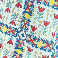 Load image into Gallery viewer, 1930s Baby Blue Folk Printed Cotton Dress With Puff Sleeves & Sailor Collar