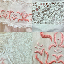 Load image into Gallery viewer, 1910s Cotton Lawn Dress with Mixed Lace and Pink Ombre Embroidery