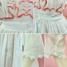 Load image into Gallery viewer, 1910s Cotton Lawn Dress with Mixed Lace and Pink Ombre Embroidery