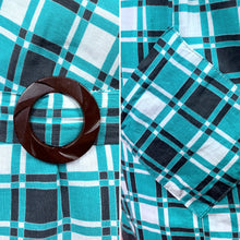 Load image into Gallery viewer, 1930s Depression Era Turquoise Plaid Dress