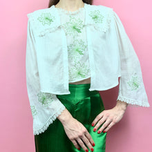 Load image into Gallery viewer, Mid 1910s Leaf Embroidered Blouse W/ Pagoda Sleeves