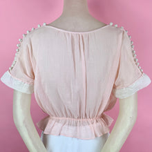 Load image into Gallery viewer, Deadstock 1910s French Blouse With Crocheted Buttons & Tassels