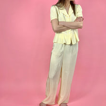 Load image into Gallery viewer, 1940s "Artemis" Butter Yellow Rayon Lounge/Pajama Set w/ Embroidery