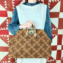 Load image into Gallery viewer, Structured Civil War Era Carpet Bag With Leather Trim