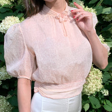 Load image into Gallery viewer, 1930s Printed Silk Organdy Blouse With Puff Sleeves