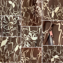 Load image into Gallery viewer, 1940s Cold Rayon Dress With Daisies & Draped Peplum
