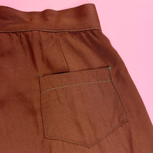 Load image into Gallery viewer, Early 1940s Cinnamon Gaberdine Side Button Shorts