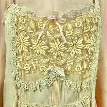 Load image into Gallery viewer, 1920s Silk Step-In w/ Zig Zag Hem, Lace Trim & Pleating