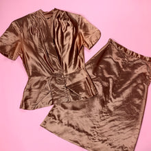 Load image into Gallery viewer, 1940s Copper Rayon Satin 2 Piece Suit