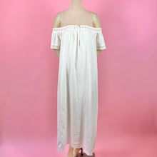 Load image into Gallery viewer, Victorian 1860s Off Shoulder Chemise Dress w/ Ric Rac Trim
