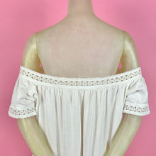 Load image into Gallery viewer, Victorian 1860s Off Shoulder Chemise Dress w/ Ric Rac Trim