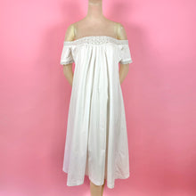 Load image into Gallery viewer, Victorian 1860s Off Shoulder Chemise Dress w/ Crochet Lace