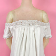 Load image into Gallery viewer, Victorian 1860s Off Shoulder Chemise Dress w/ Crochet Lace