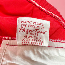 Load image into Gallery viewer, 1950s Lipstick Red Faille Swimsuit w/ Heart Trim