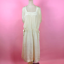 Load image into Gallery viewer, 1920s "Hentriette" Weber Paris Silk Nightgown w/ Embroidered Cherubs/Angels & Ribbon Bows