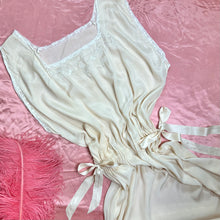 Load image into Gallery viewer, 1920s "Hentriette" Weber Paris Silk Nightgown w/ Embroidered Cherubs/Angels & Ribbon Bows