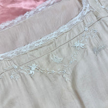 Load image into Gallery viewer, 1920s "Hentriette" Weber Paris Silk Nightgown w/ Embroidered Cherubs/Angels & Ribbon Bows
