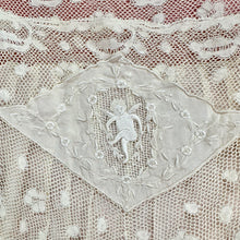 Load image into Gallery viewer, 1920s "Hentriette" Weber Paris Silk Nightgown w/ Cherub Embroidered Netting & Pintucks