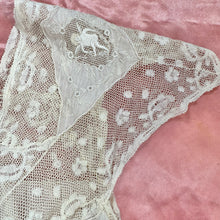 Load image into Gallery viewer, 1920s "Hentriette" Weber Paris Silk Nightgown w/ Cherub Embroidered Netting & Pintucks