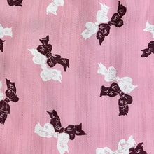 Load image into Gallery viewer, 1940s Pink Rayon Blouse w/ Novelty Bow Print & Oversized Bow