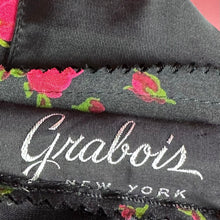 Load image into Gallery viewer, 1940s/1950s Rose Print Silk Wiggle Dress w/ Wide Velvet Neckline