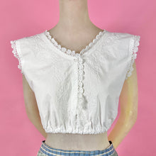 Load image into Gallery viewer, Edwardian Corset Cover w/ Lace Trim & Squiggly Soutache Embroidery