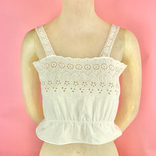 Load image into Gallery viewer, Vintage Eyelet Camisole w/ Antique Eyelet