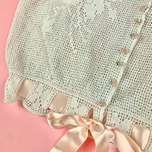 Load image into Gallery viewer, 1910s Crochet Lace Corset Cover w/ Ribbons